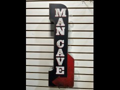 BUY MAN CAVE MEMORBILIA 2026 ALUMINUM SIGN, i-44autoauction